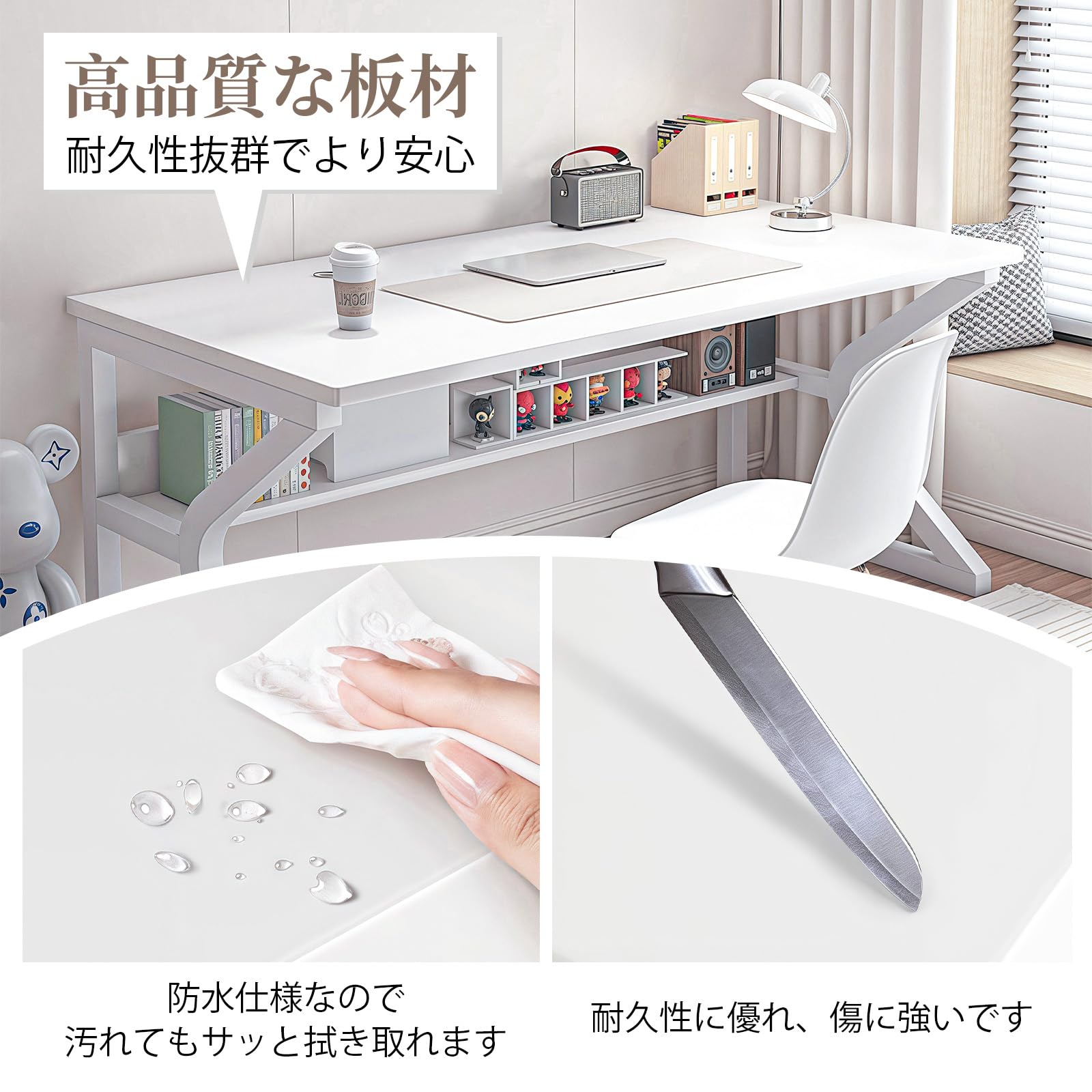 Amazon.co.jp: パソコンデスク デスク 幅100cm×奥行60高×さ75cm ラック 