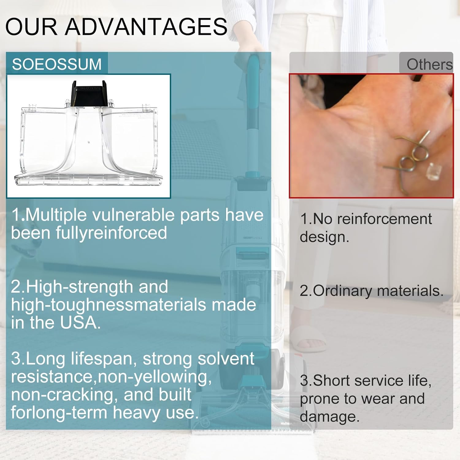 440014442 Front Floor Nozzle Assembly,Multi-Model Compatible,Without Sprayer,Replacement Part for SmartWAsh Gen 2&PET Carpet Cleaners