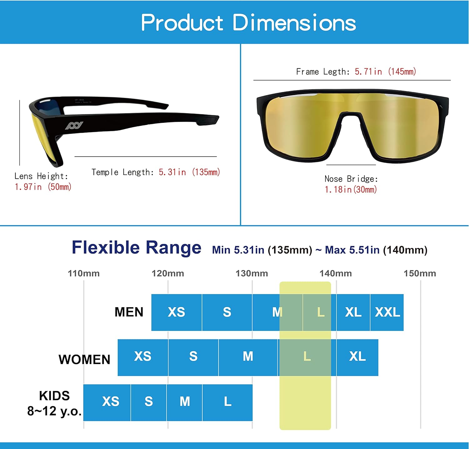 POLARS DESIGN Outdoor Sports Polarized wrap around Cycling Sunglasses for Men & Women TR90 Frame UV Protection for fishing