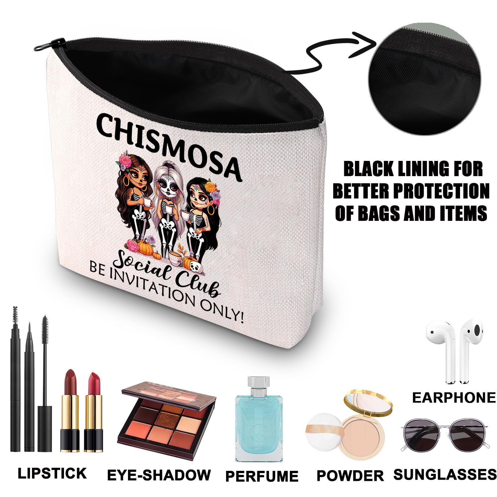 Chismosa Social Club Makeup Bag Latina Chisme Gifts Pngmexicana Gift Mexicana Travel Toiletry Bag (Chismosa UK) - Image 3