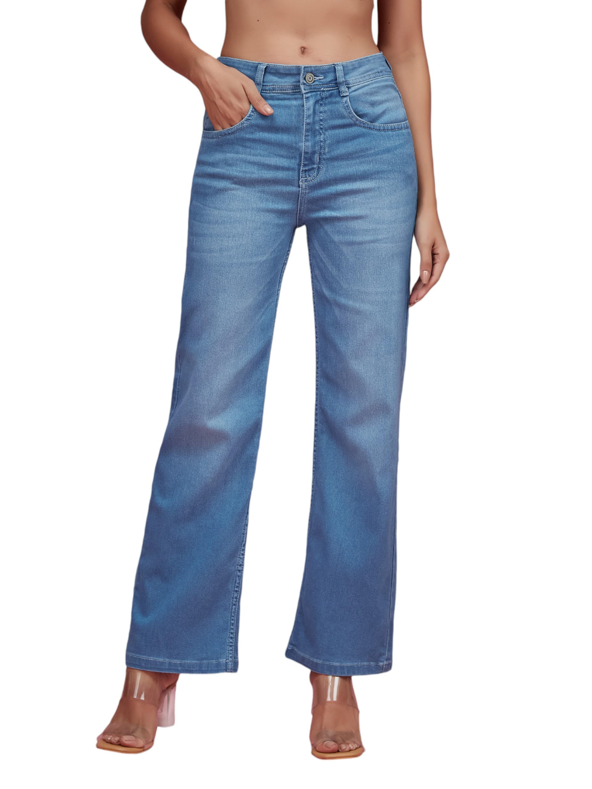miss chase Women's Wide Leg High Rise Regular-Length Stretchable Denim Jeans-picture-34