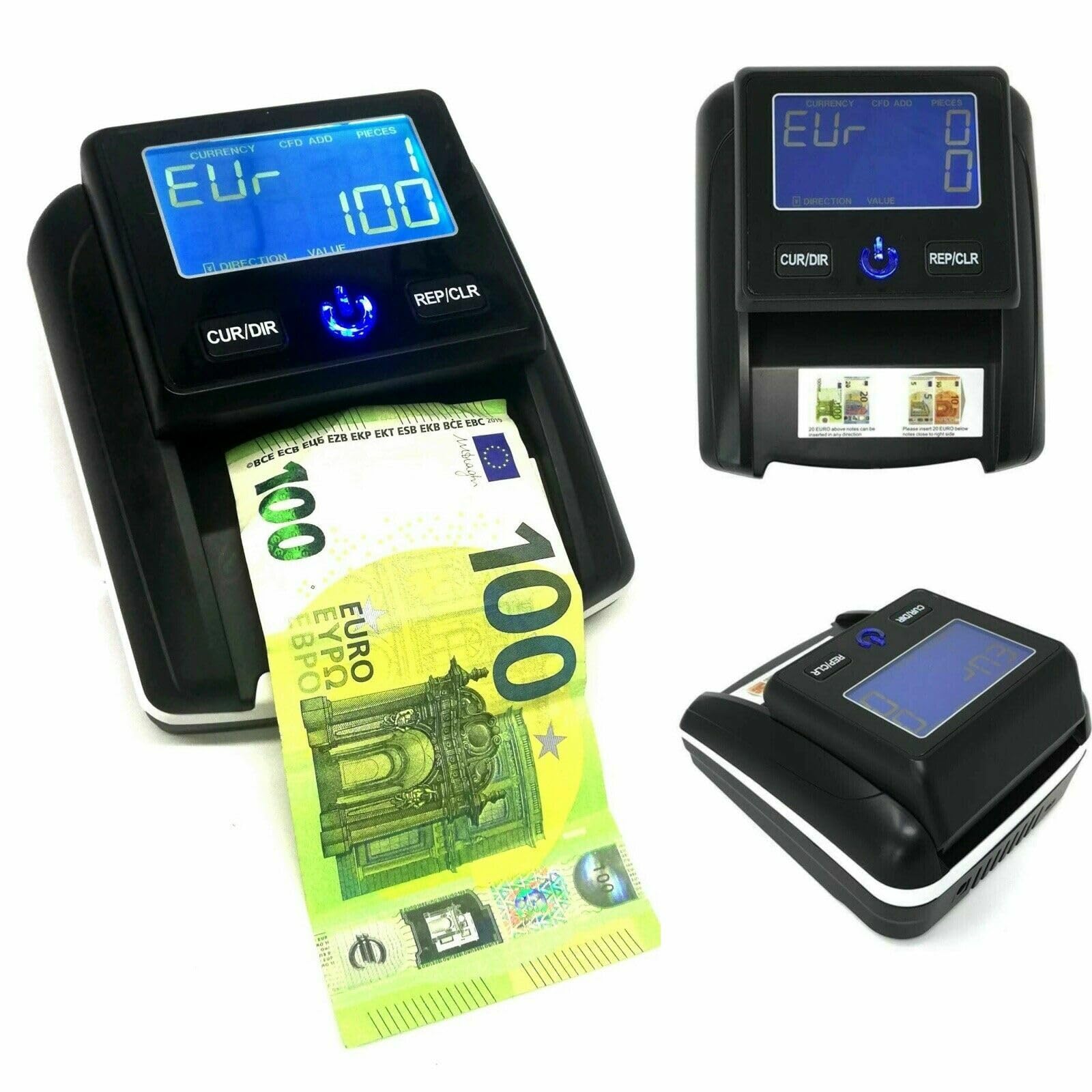 Rilevatore conta banconote false Verifica soldi falsi aggiornato 100€ 200€