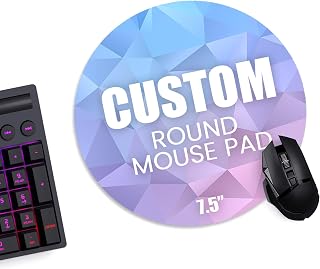 Round Custom Mouse Pad – 7.5" Personalized Circle Mousepad with Photo, Text, or Logo for Office, Home, or Gaming