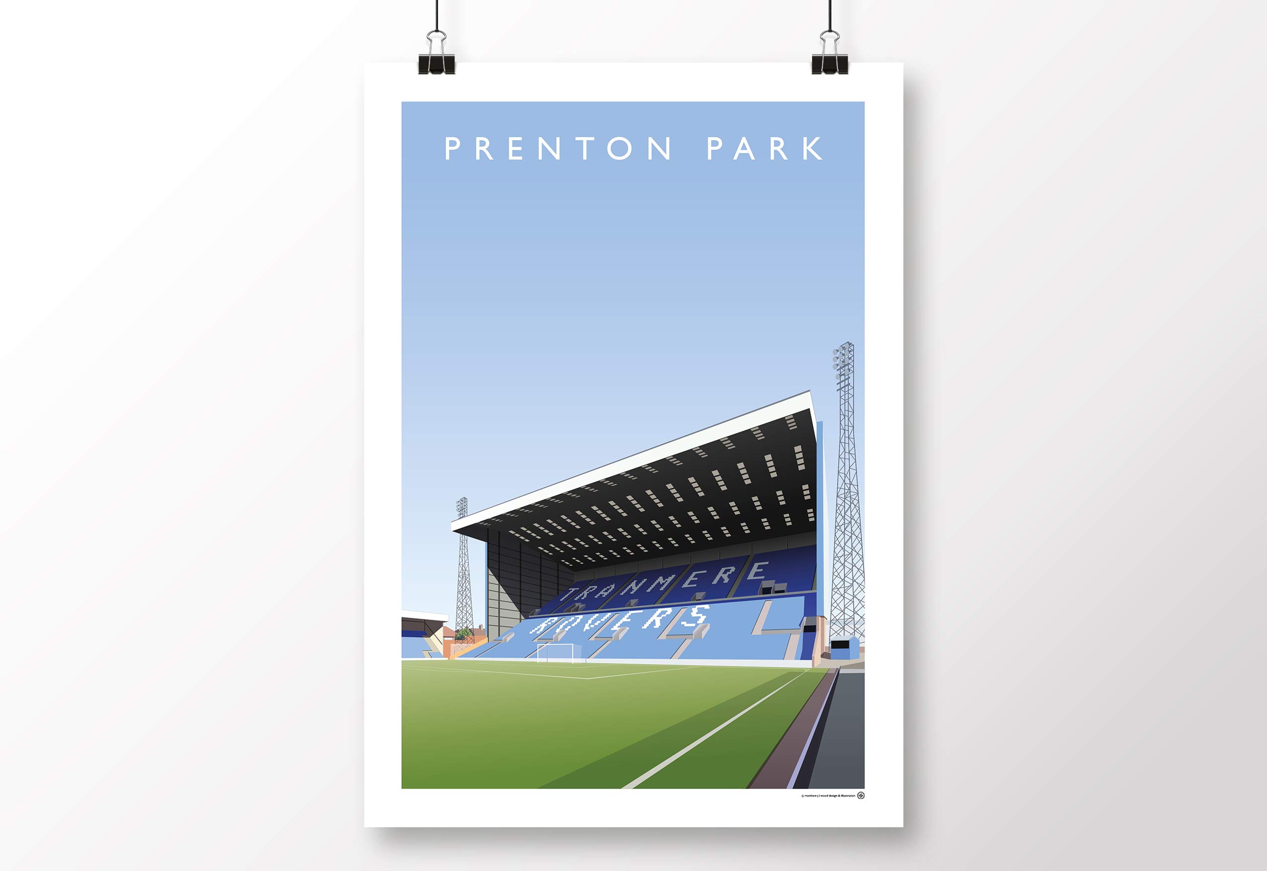 Affiche Prenton Park Tranmere Rovers FC A3 poster stade anglais illustration art football