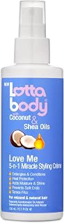 LottaBody Love Me 5-in-1 Miracle Creme: Heat Protection, Moisture, Shine, Detangles & Tames Frizz - 5.1 Fl Oz