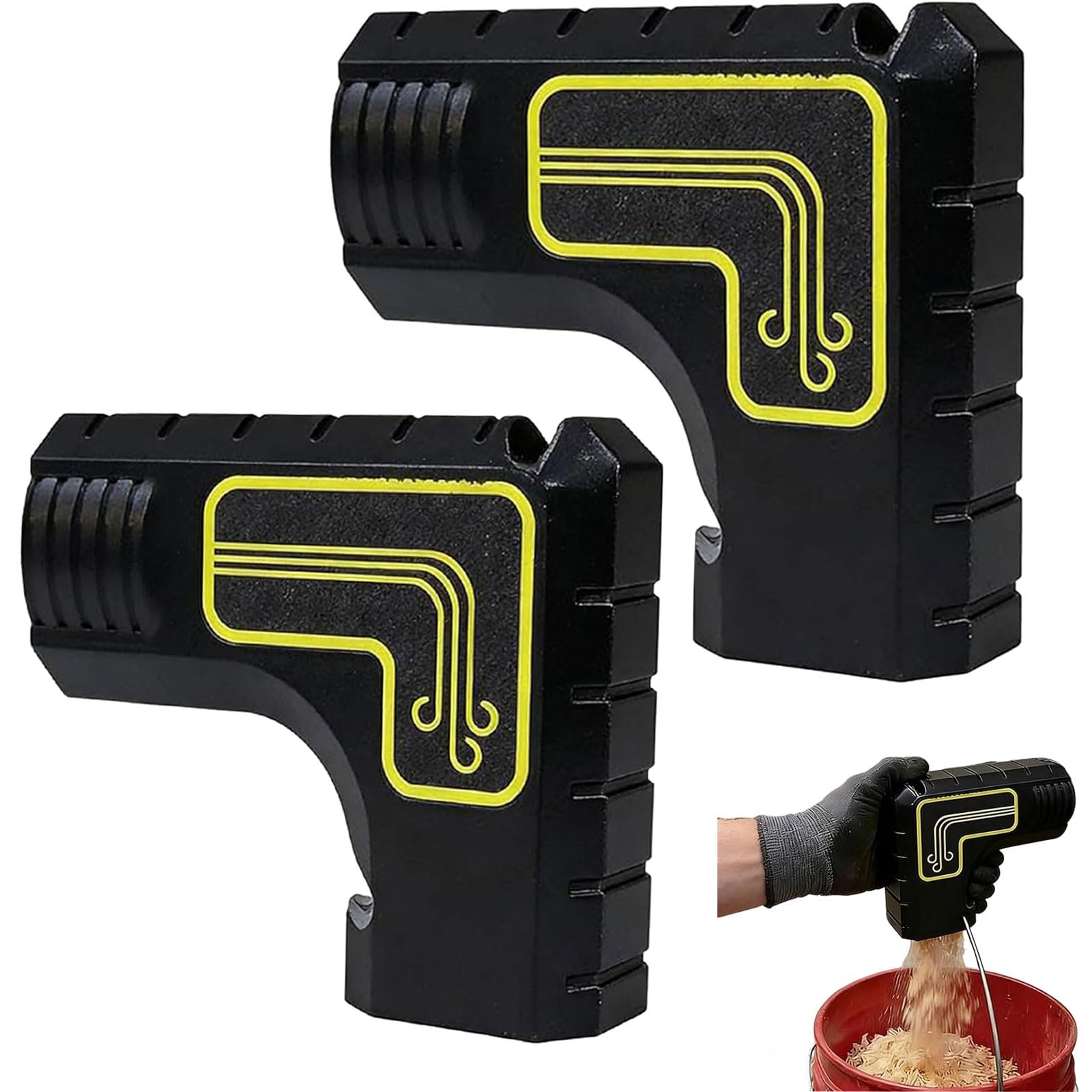 Sunhaixia Black 2Pc Dual Port Table Saw Dust Collection Adapter 2.5 Inch, 62–66Mm Universal Fit, Compatible With Dewalt Dwe7485 Dw745 Dwe7491, Tool-Free Dust Port Connector, Durable Abs Upgrade For Cleaner Workspace