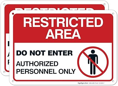 Authorized Personnel Only Sign, Restricted Area Sign, Do Not Enter, (2 Pack) 10x7 Inches, Rust Free .040 Aluminum, Fade Resistant, Made in USA by Sigo Signs