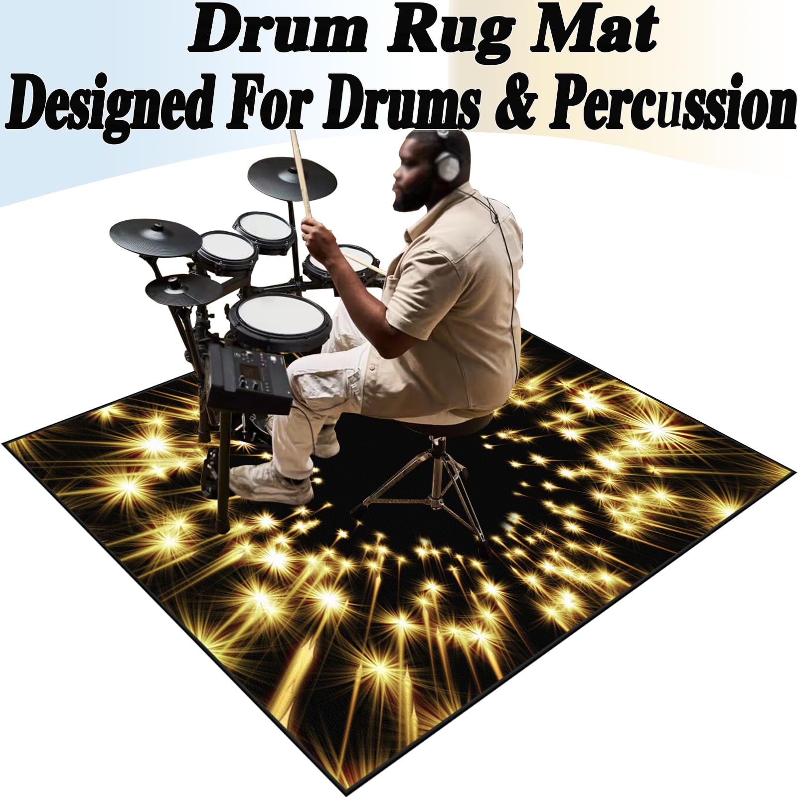 Dźwiękoszczelna mata bębnowa 110 x 80 cm antypoślizgowa mata do perkusji akustycznej profesjonalna osłona bębna do instrumentów muzycznych Snare Drum
