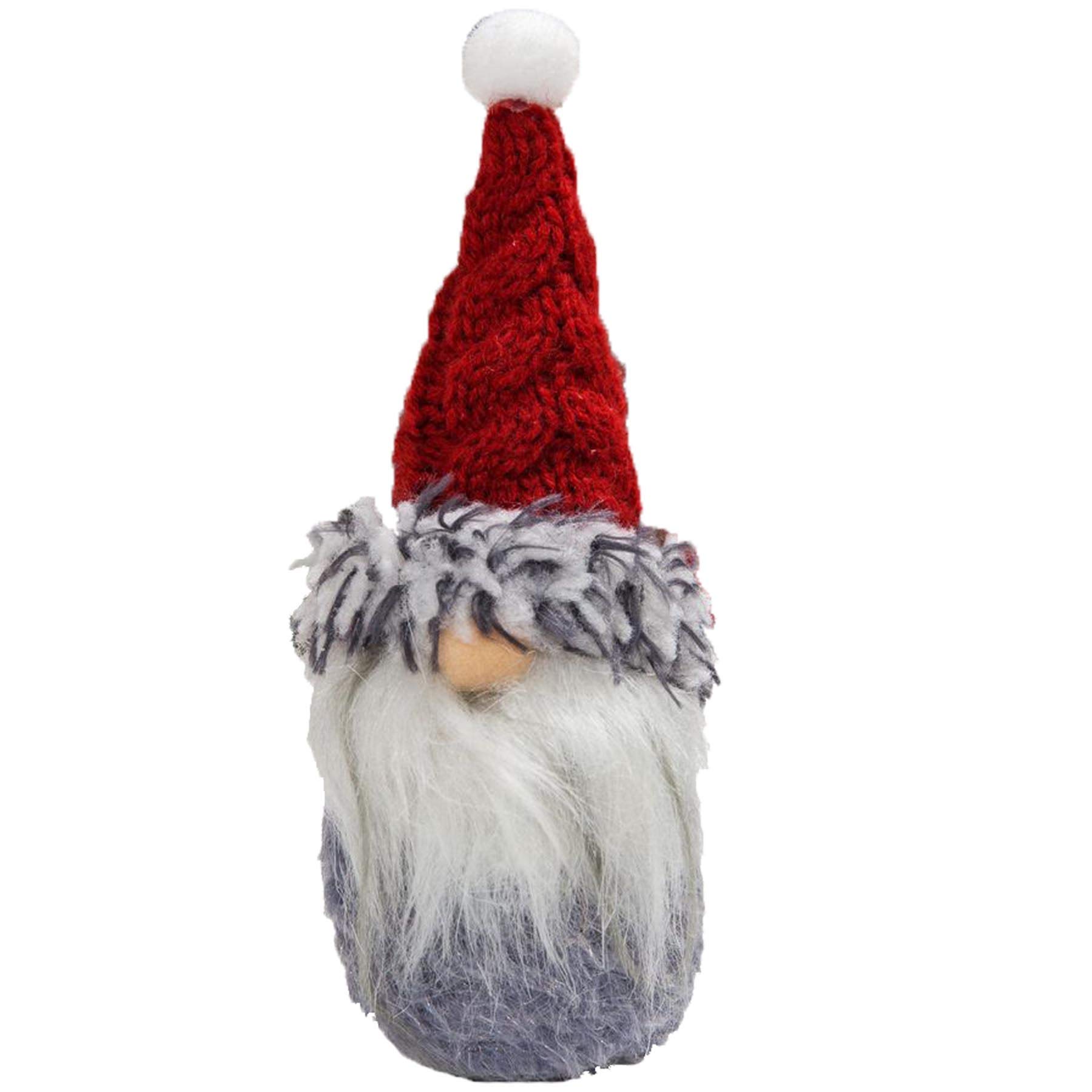 Christmas Fabric Santa Gonks 14cm - Swedish Gnome Elf - Red and Grey