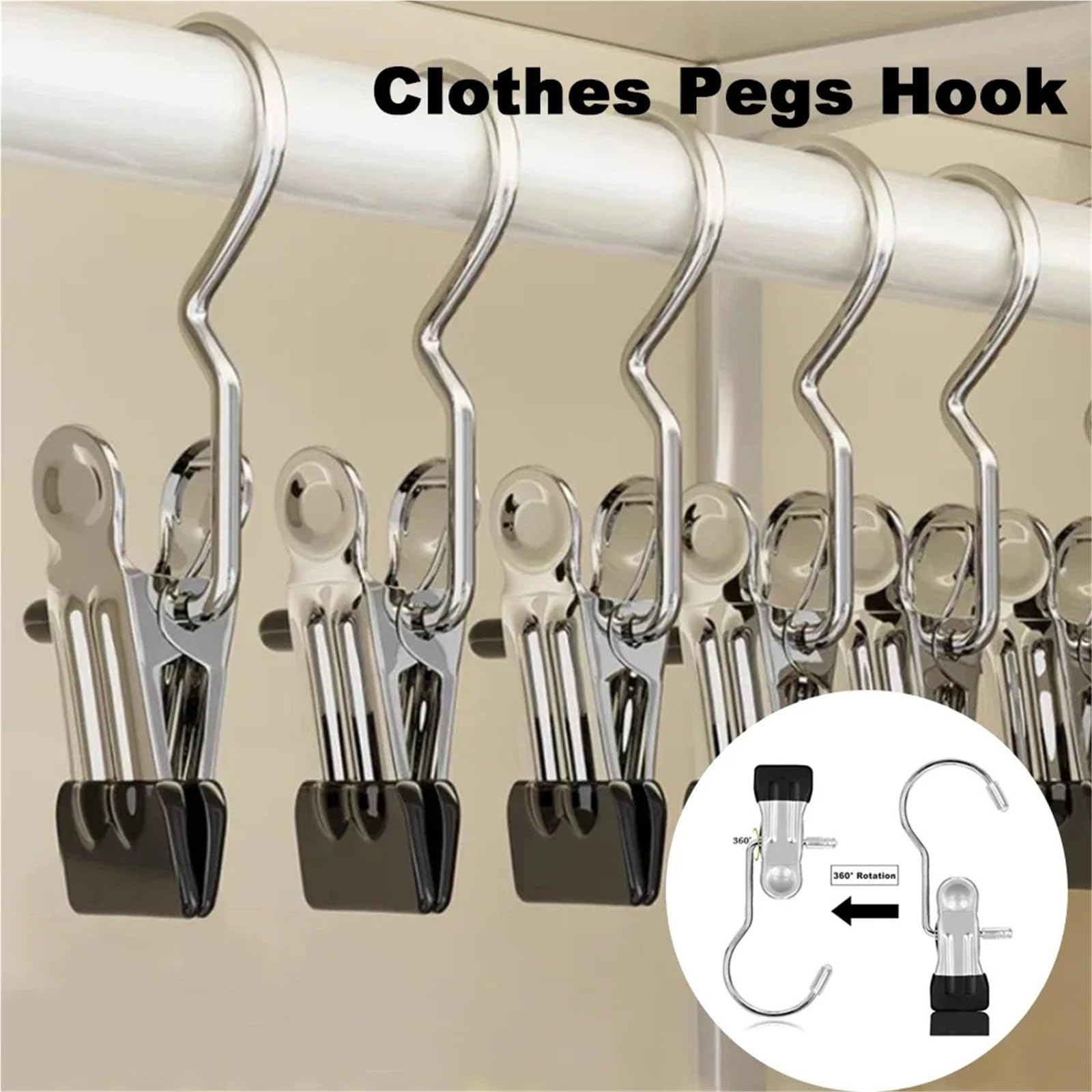 Pinzas for Ropa De Acero Inoxidable 30/50/100 Piezas para Hogar