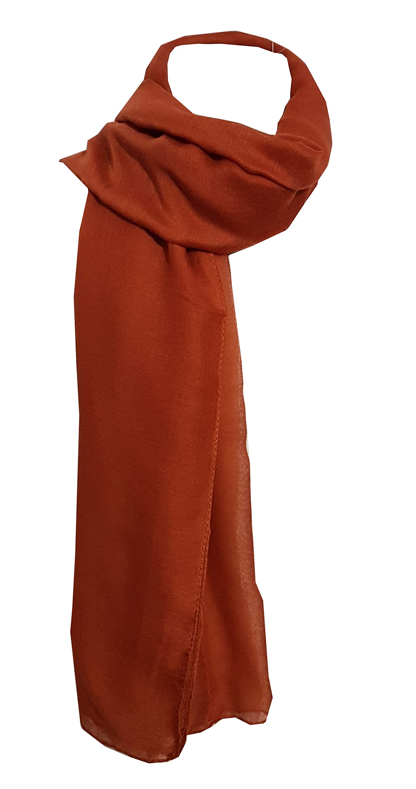 KSC Plain Hijab, Scarf, Sarong, Lovely Colours Lightweight Large Size Buy 4 Get 1 Free (Burnt Orange)