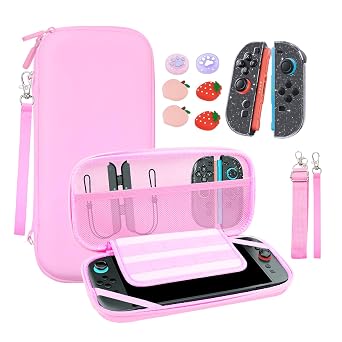 Carrying Case for Nintendo Switch 2,Large Capacity Switch 2 Case Kit Pink