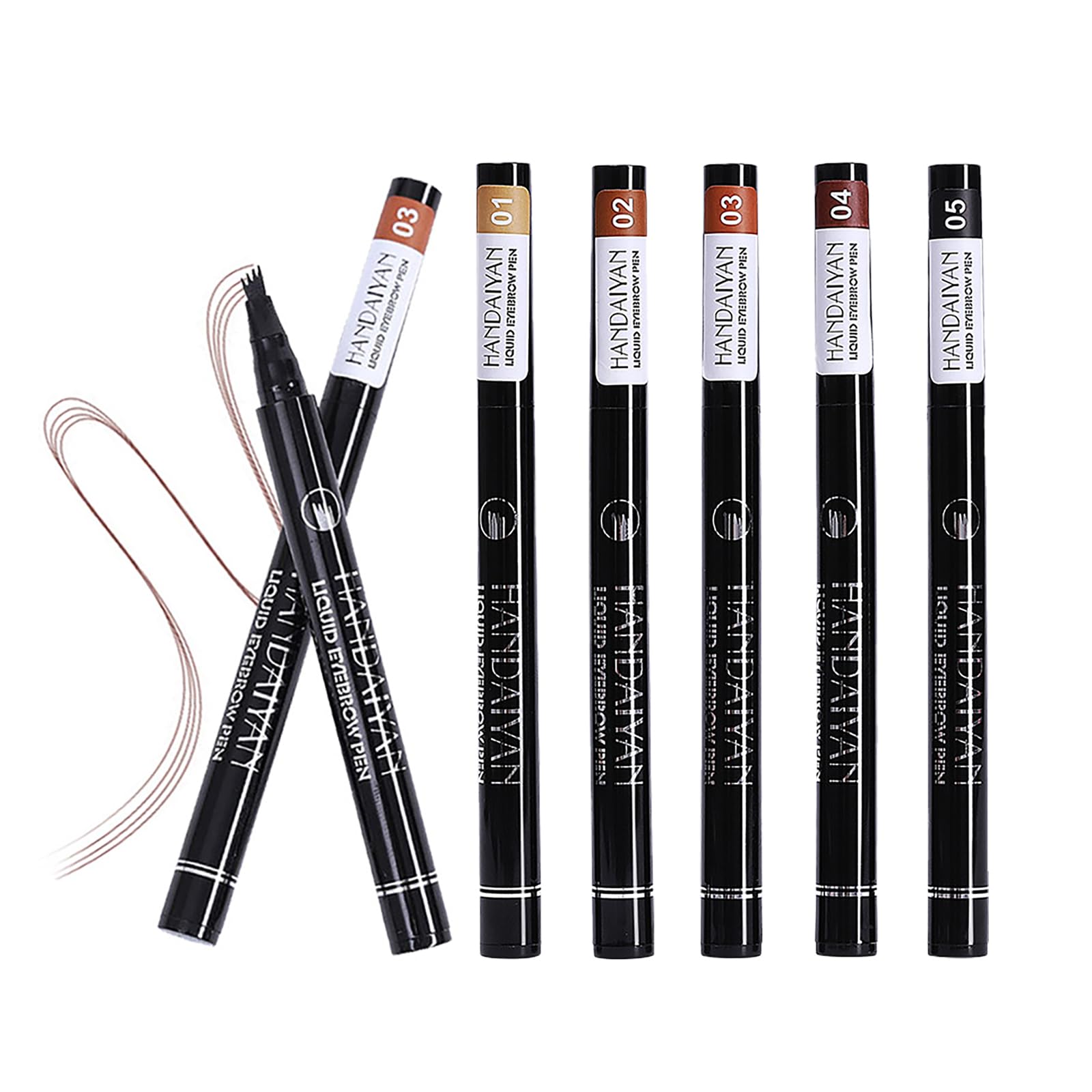 BeauFairy Set de Lápices de Cejas de Maquillaje Profesional, 5 Piezas, Perdurable, A Prueba de Borrones, No Transfiere, Impermeable Lápiz de Cejas Microblading, Crea Cejas Naturales Fácilmente (A)