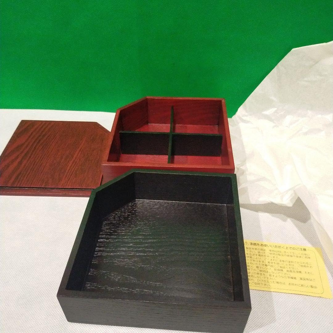 漆木屋 お重 姫 二段 重箱 塗り分け 和食器 木製 漆器 漆塗り