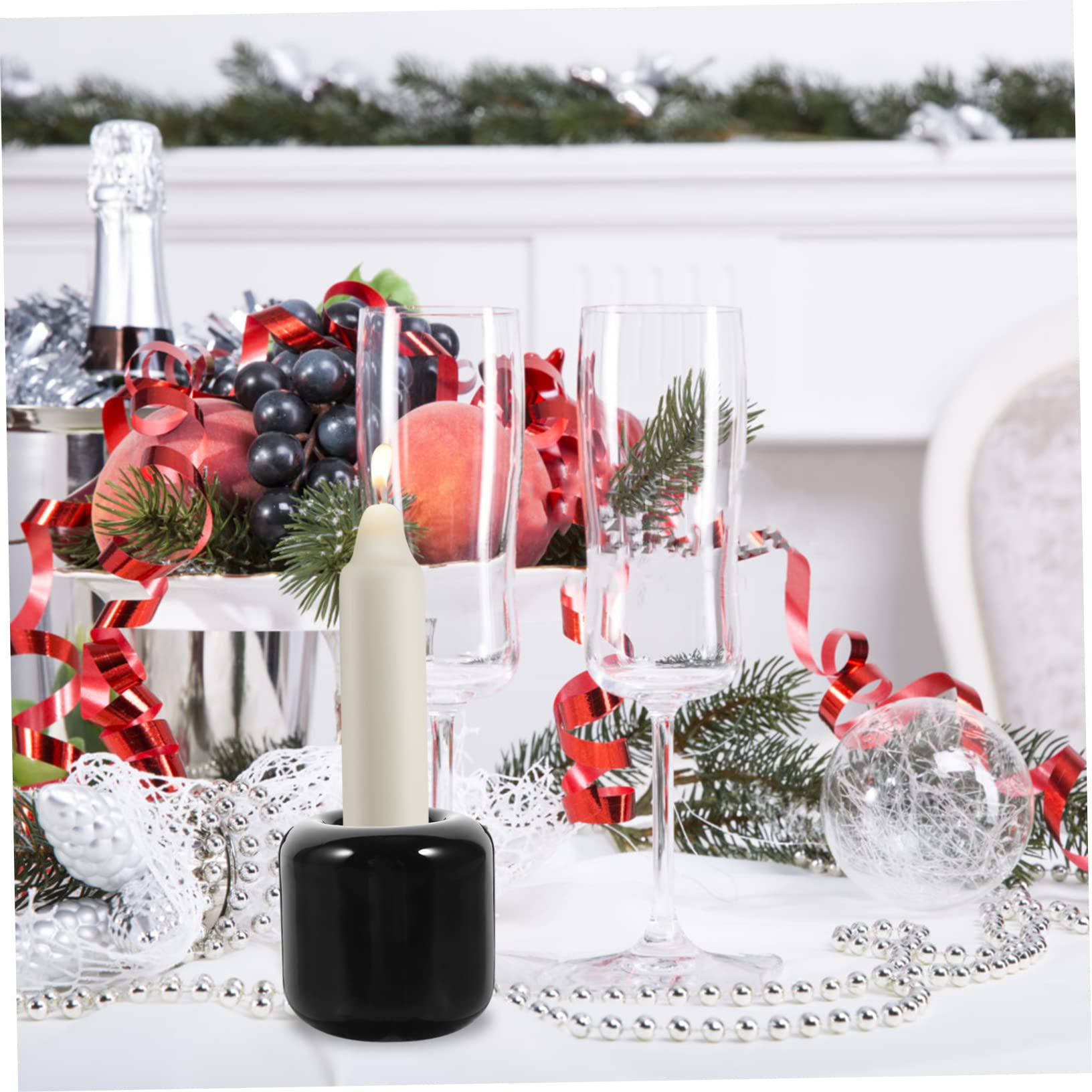 Cabilock 15 Piezas portavelas de cerámica candelabros cónicos candelabros de Pilar Christmas Candle Home Decor sujetavelas Decoraciones navideñas candelabro Creativo Accesorios para Fotos