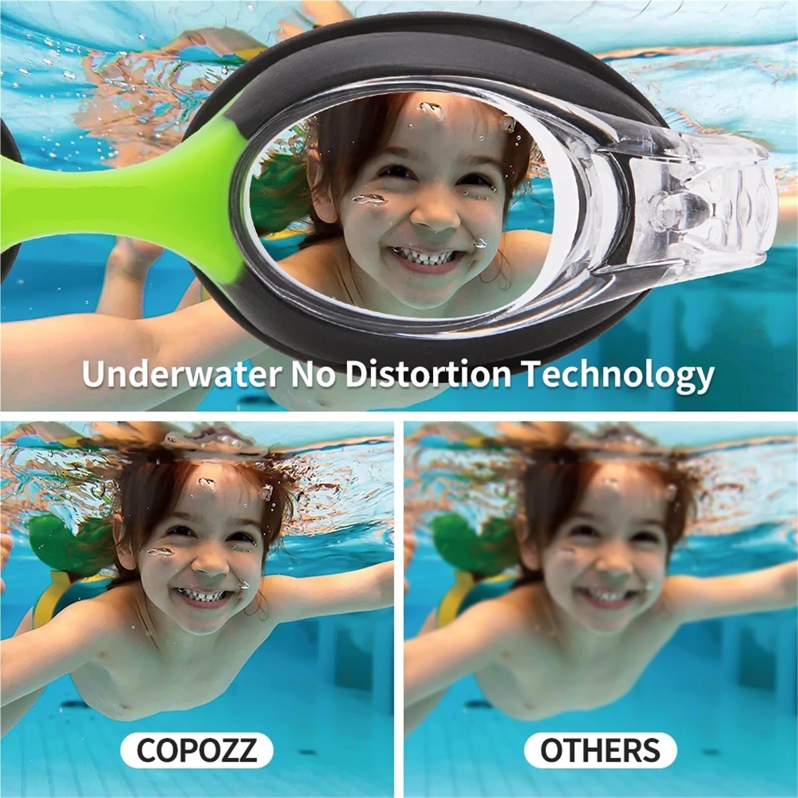 Occhialini da Nuoto Occhiali da Nuoto antiappannamento Impermeabili da 2 Pezzi for Bambini Lenti Colorate Professionali Occhiali da Nuoto for Bambini per Adulti Adolescenti