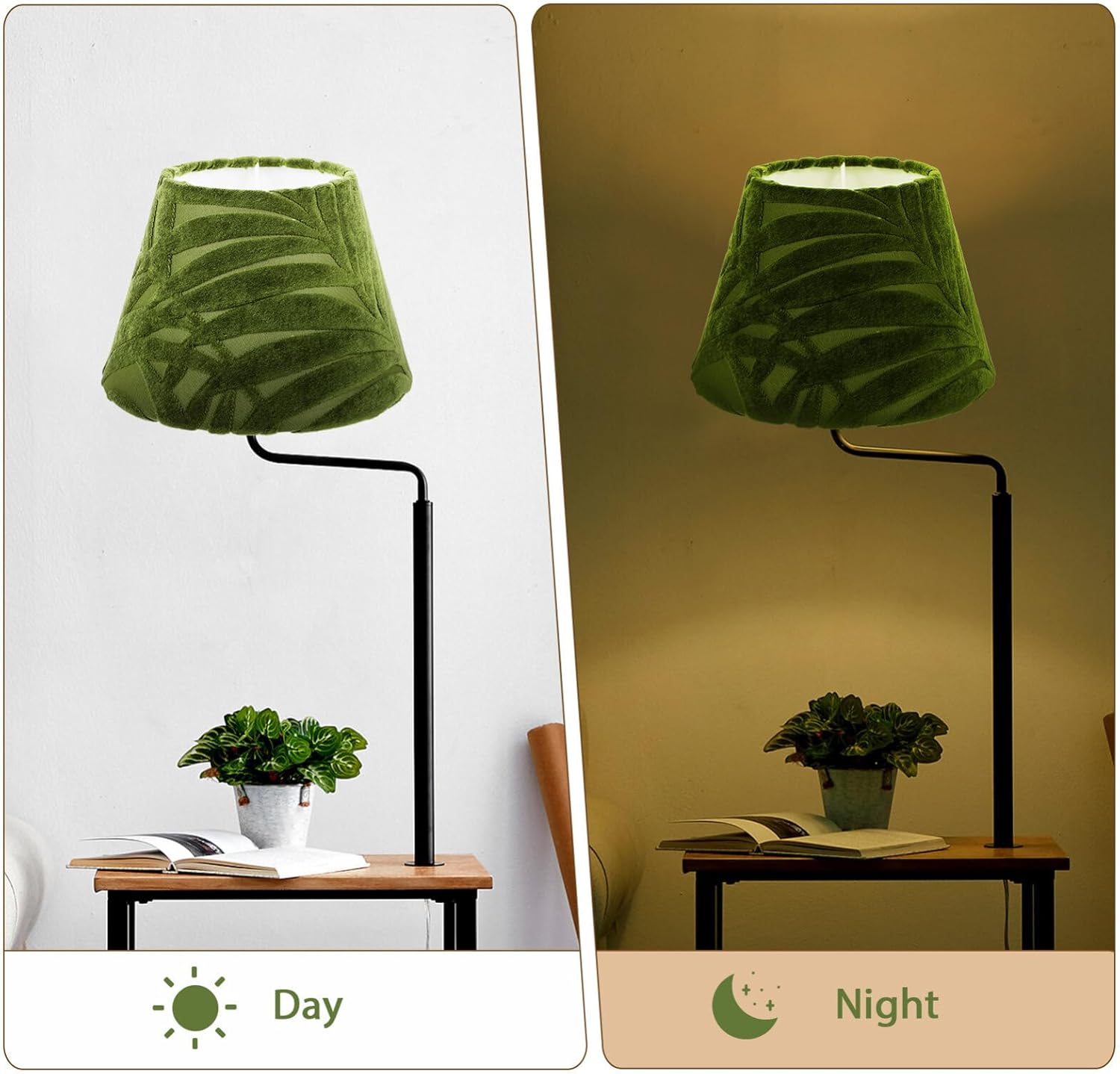 Ciieeo Fabric Lamp Shade with Convex Textured Leaves Pattern Decorative Replacement for Table and Desk Lamps Lightweight and Easy to Install for Bedroom and Living Decor