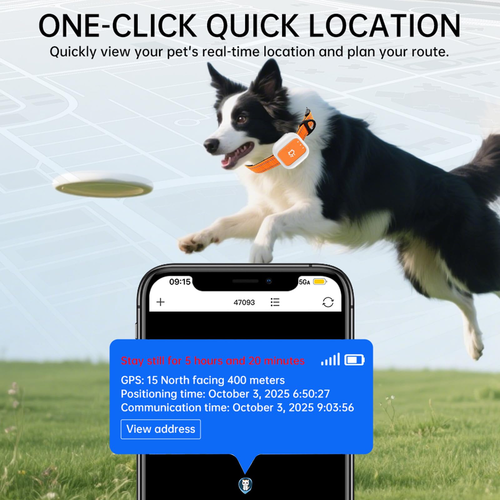 Análisis de comportamiento, localizadores de mascotas enfocados en el historial de seguimientos, impermeable, reflectante y geográfico, notificaciones de valla electrónica