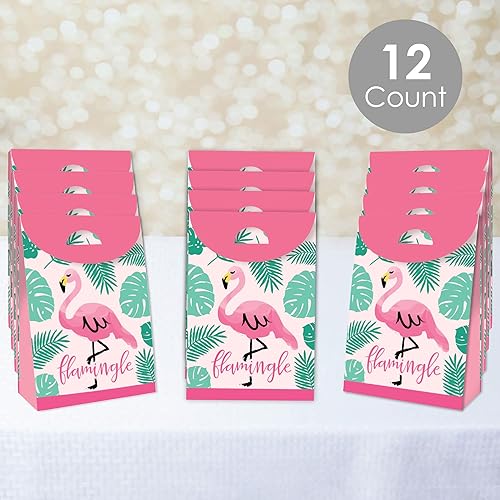 Miniatura 2 de Big Dot of Happiness Pink Flamingo - Bolsa de regalo de verano tropical - Cajas de regalos de fiesta - Juego de 12