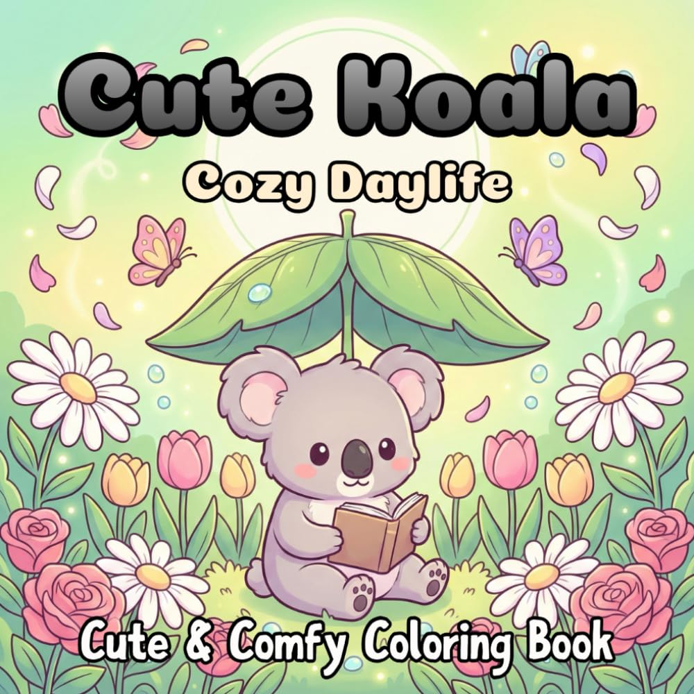 Cute Koala Cozy Daylife: 50 Coloring Pages Of Cute Koalas In Cozy Daily Life Scenes Including Tropical Beaches And Gardens, A Fun Coloring Book For ... Designs. (Animal Cozy Daylife Coloring Book)