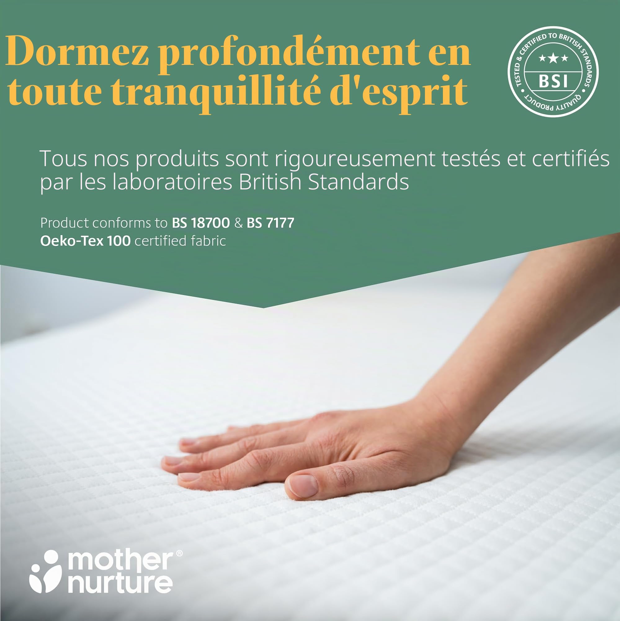 Babies Firsts Matelas en mousse matelassée pour couffin ou landau Bords arrondis