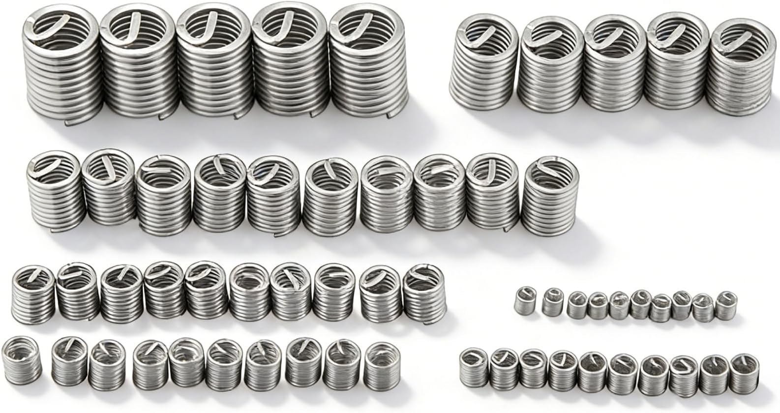 Thread Repair Kit, Kit Coil Inserts Stainless Steel Thread Repair Kit, M3 M4 M5 M6 M8 M10 Inserts for Avoiding The Damage of Thread, 60pcs