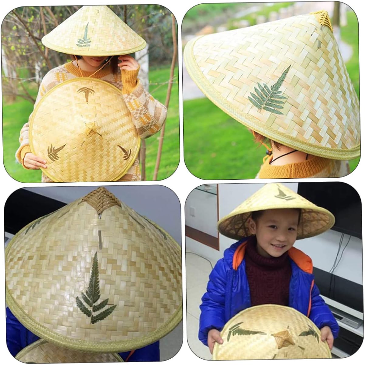 2pcs Hat Straw Hat Kids Clothes Vietnamese Arts and Crafts for Kids Home Decor Kid Sun Hat Summer Clothing Funny Child Household Weaving Fishing Accessories