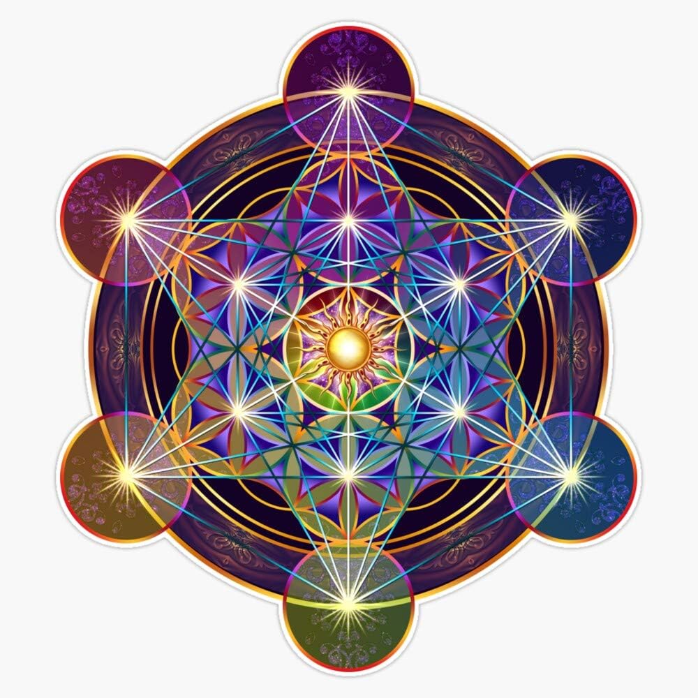Metatron's Cube Merkabah Sticker Vinyl Bumper Sticker Decal 5"