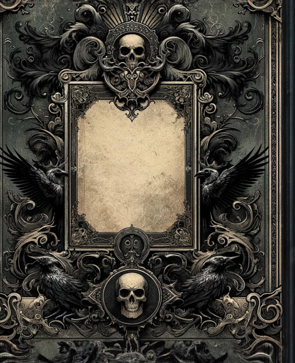Composition Notebook College Ruled - Gothic Inspired with Skulls and Raven for Work, School, or Teachers: 7.5 x 9.25, 200 Pages, Great for Students of All Ages
