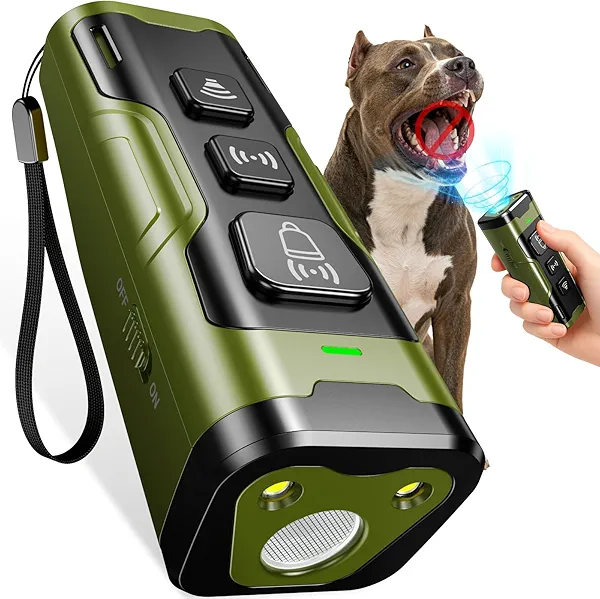 QVNNVQ Dog Bark Deterrent Devices, Ultrasonic Anti Barking Device for Dogs, Stopping Own or Neighbor's Dog Barking,Portable Dog Training Device, Safe & Effective for Indoor & Outdoor Use, Green