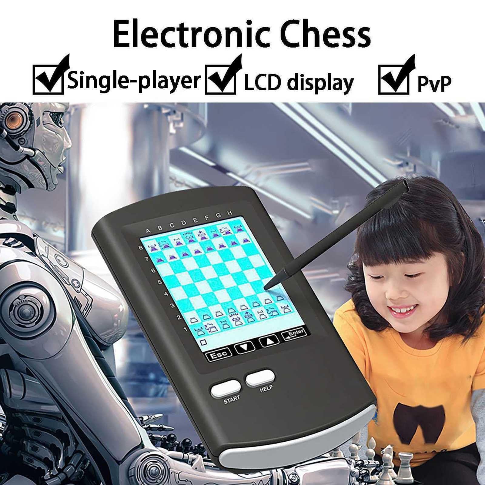 éLectronique Tactile Jeu D'éChecs Informatique Portable pour Enfants et Joueurs en Progression, Cadeau Familial