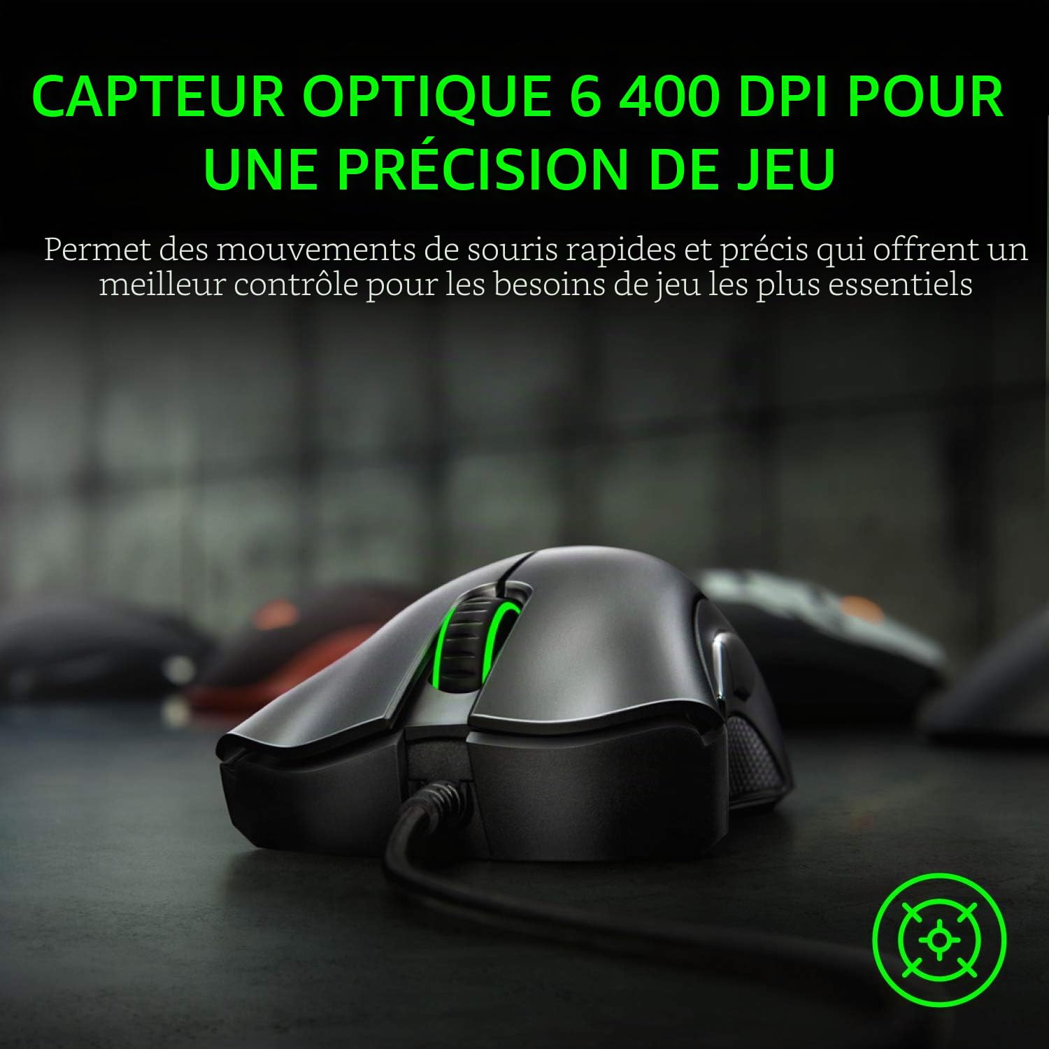 Razer DeathAdder Essential (2021) - Souris Gaming Filaire avec Capteur Optique de 6400 DPI (Design Ergonomique, 5 Boutons Programmables, Jusqu'à 10M de Clics) Noir