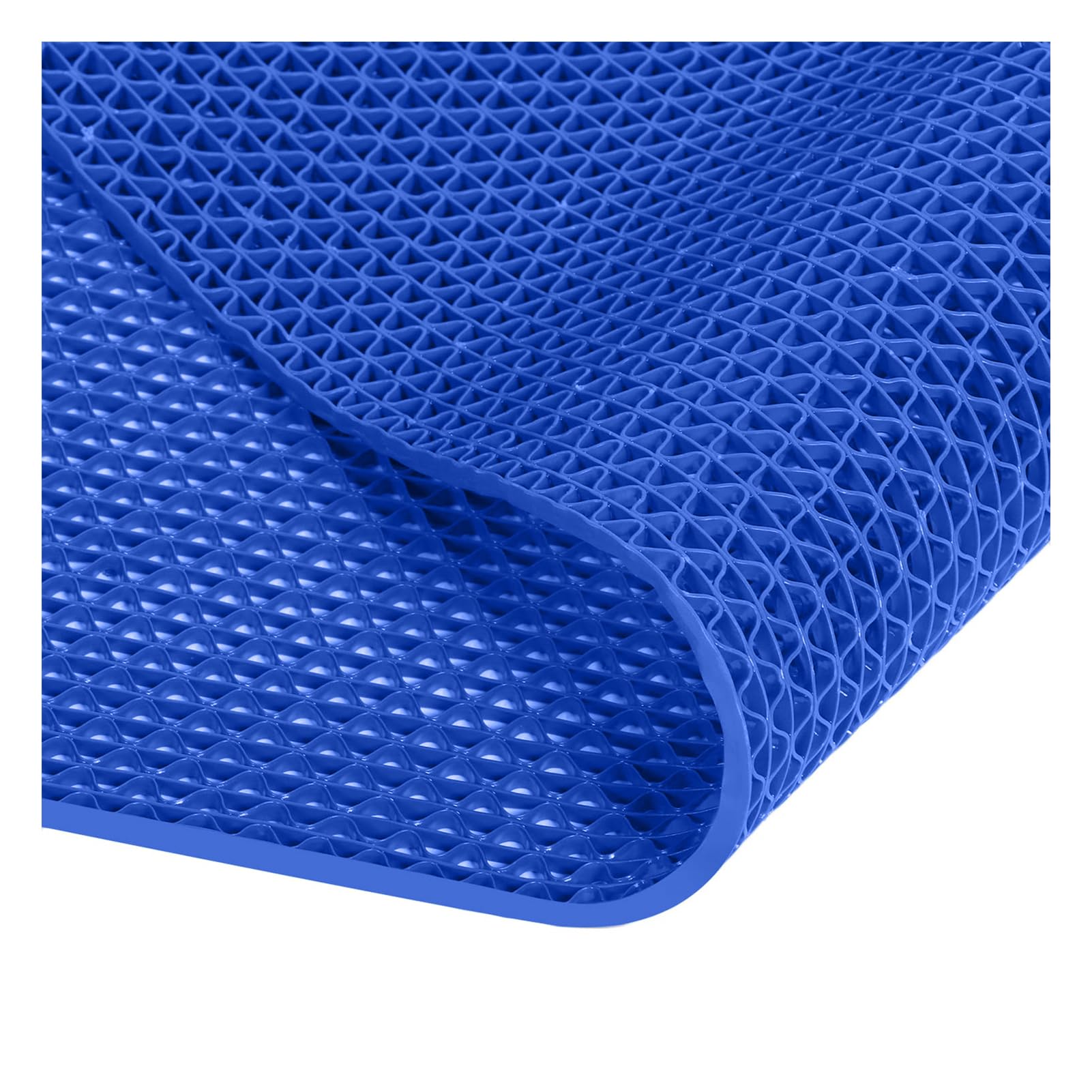 Tappetino Drenaggio Commerciale, 3x3,3 Piedi in PVC Antiscivolo, Tappetino in Rete da 4,5 mm Spessore, Rotolo Zerbino Cavo per Cucina Bar Patio Area Umida,Blu