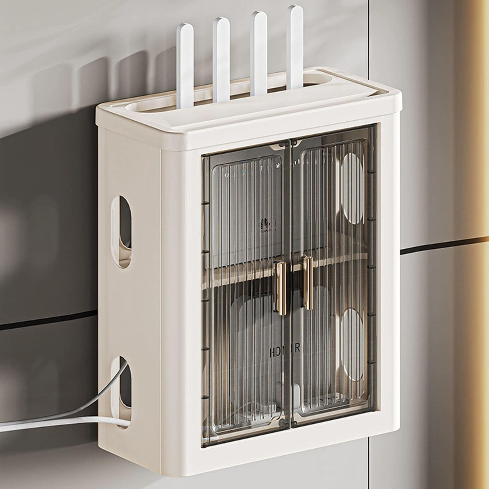 Cacher fils électriques avec la boîte de rangement pour routeur WiFi sécurité enfants animaux