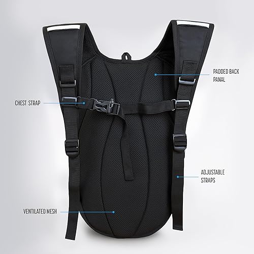 Miniatura 6 de Mochila de hidratación con bolsa de agua XL (4 litros) (135 onzas) a prueba de fugas, boca ancha, gran apertura fácil de llenar, bolsa deportiva