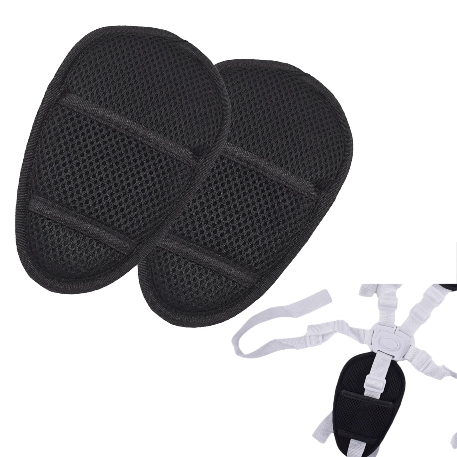 2 Pack Car Seat Crotch Cushion Universal Cushion Crotch Pads,Stroller Crotch Pads for Car Seat Pushchair for Comfort Cushion Car Seats Covers(Black)