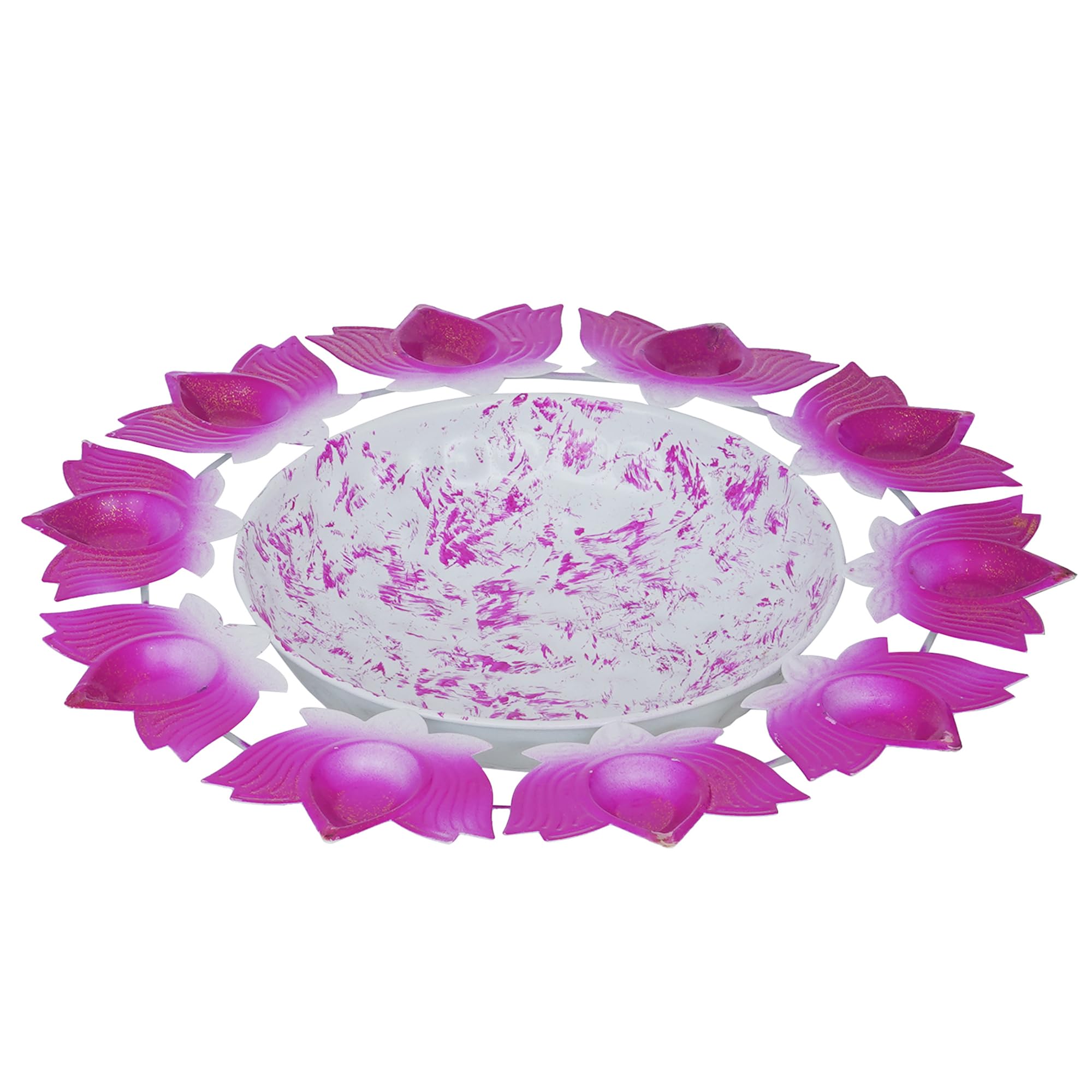 Webelkart Diya urli miska w kształcie lotosu do dekoracji domu i Pooja, świecznik na tealight Urli do dekoracji domu i biura (36 cm) – świecznik Diwali