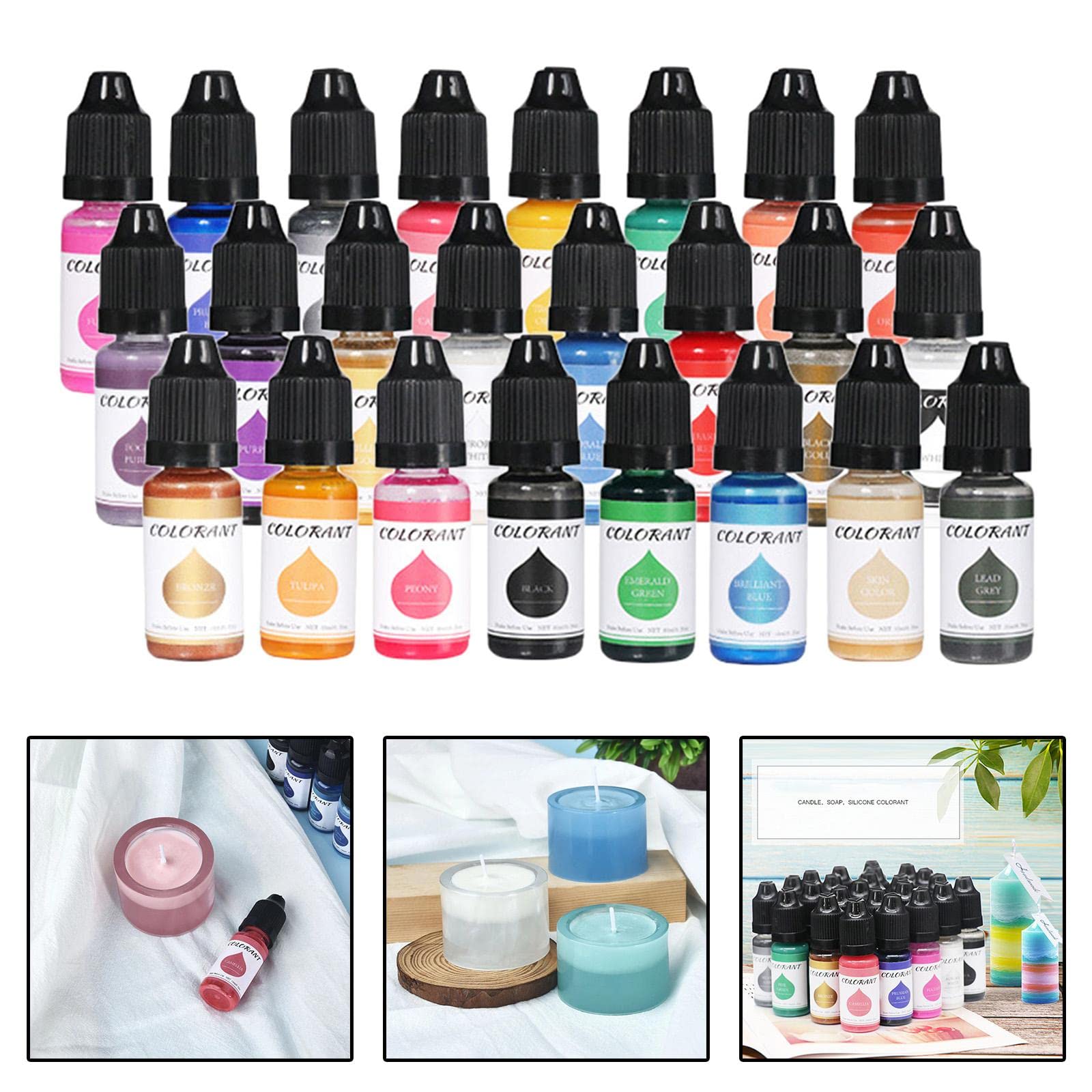 Pigment z żywicy epoksydowej, 24 kolory, płynny barwnik z żywicy, nietoksyczny barwnik do żywicy, sztuka, biżuteria, rękodzieło, materiały do produkcji świec mydlanych