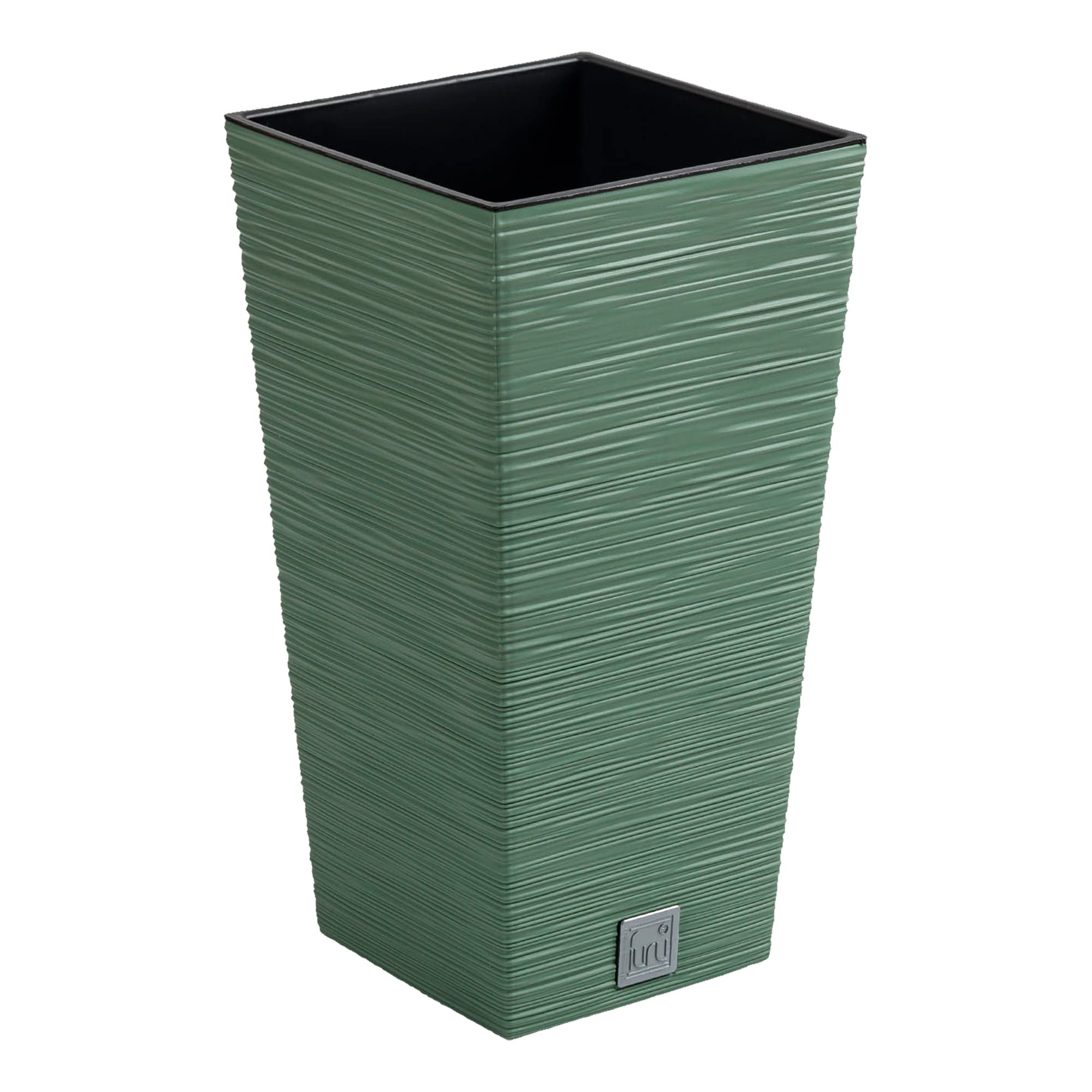 Prosperplast Ground Planter with Tank Furu Collection 29.5 x 29.5 x 55 cm, 14 L Capacity, Green, Terra, 29,5 x 29,5 x 55 cm