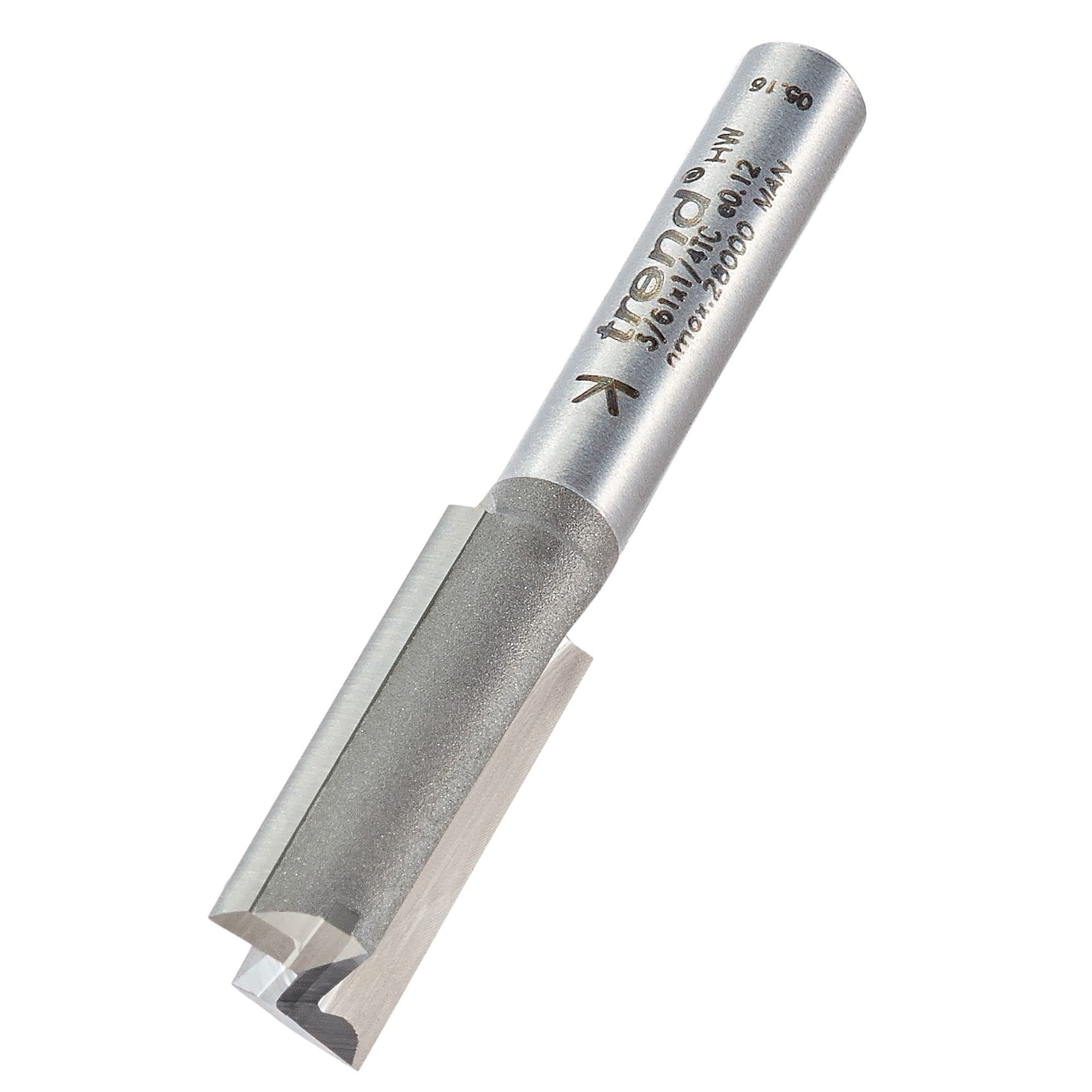 Trend Straight Two Flute Router Cutter, 1/4 Inch Shank, 10mm Cut, 25mm Cut