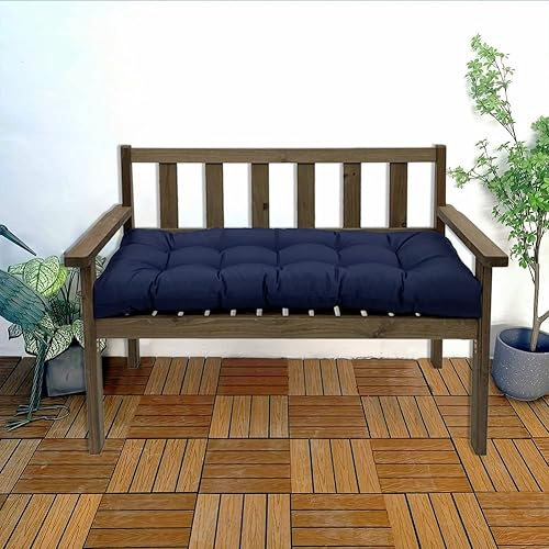 Miniatura 5 de Cojín de banco para exteriores, impermeable, 51.2 x 19.7 pulgadas, repuesto para silla de patio, para todo tipo de clima, almohadillas de asiento