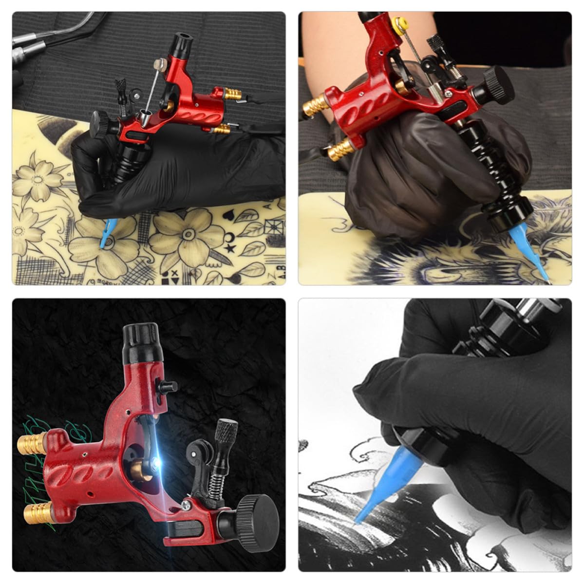 Kit de Máquina de Tatuar Profesional Motor, Ac220v Eu, Rojo