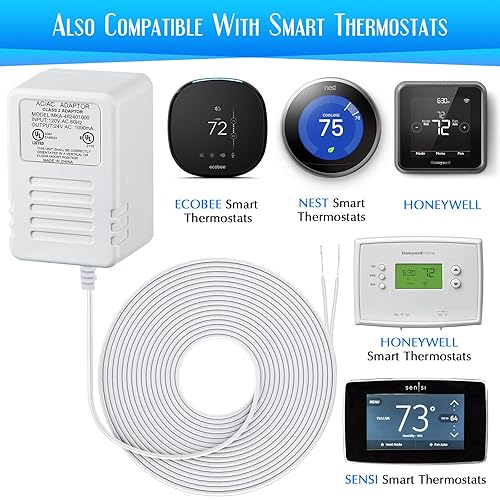 Miniatura 4 de Saillong Transformador de 1000 mA de 24 voltios, adaptador de cable C de 16.5 pies de largo compatible con todas las versiones de timbre de timbre y