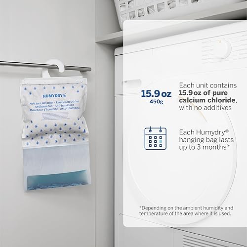 Miniatura 4 de HUMYDRY Paquete de 6 deshumidificadores colgantes de 15.87 oz | Absortor de humedad para armarios y espacios cerrados | No necesita electricidad |