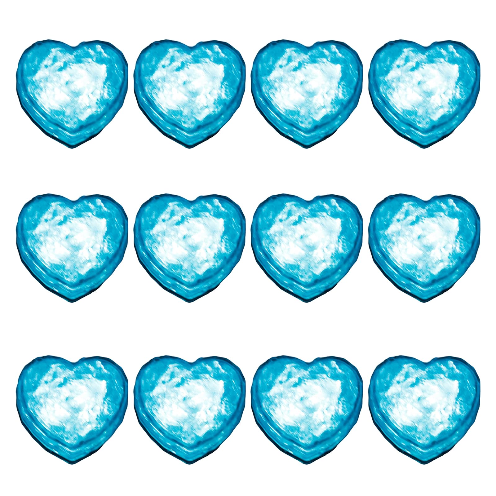 Elnwnnkc 12PCS Heart Ice Cubes LED Light Water Activated Flashing Decorations for Beverage Cocktails Drink Colorful Accessories Flashing Heart Ice Cubes
