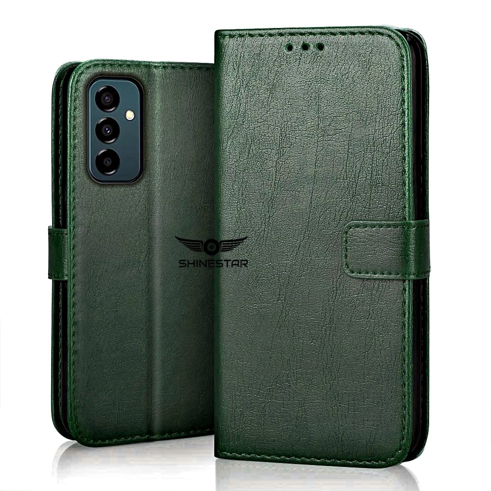 SHINESTAR Samsung Galaxy M13 4G Flip Back Cover | PU Leather Flip Cover Wallet Case with TPU Silicone Case Back Cover for Samsung Galaxy M13 4G - Unique Green (B0BTT3B6DJ) Amazon Price History, Amazon Price Tracker