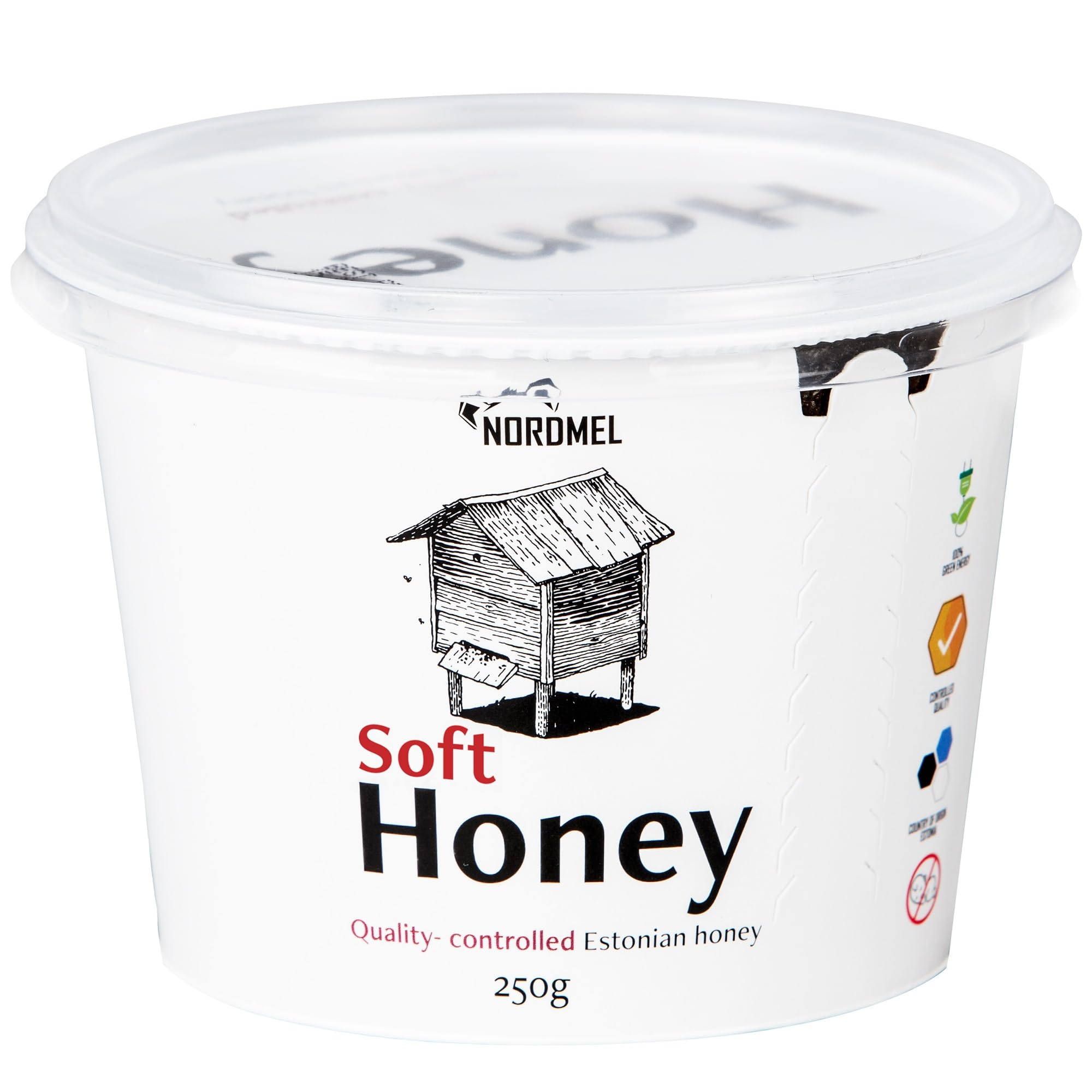 Pure Natural Soft Honey 0.5 KG (2 * 250 gram Cups) - Unpasteurised, Unfiltered, Crystallized, Natural Honey by Nordmel