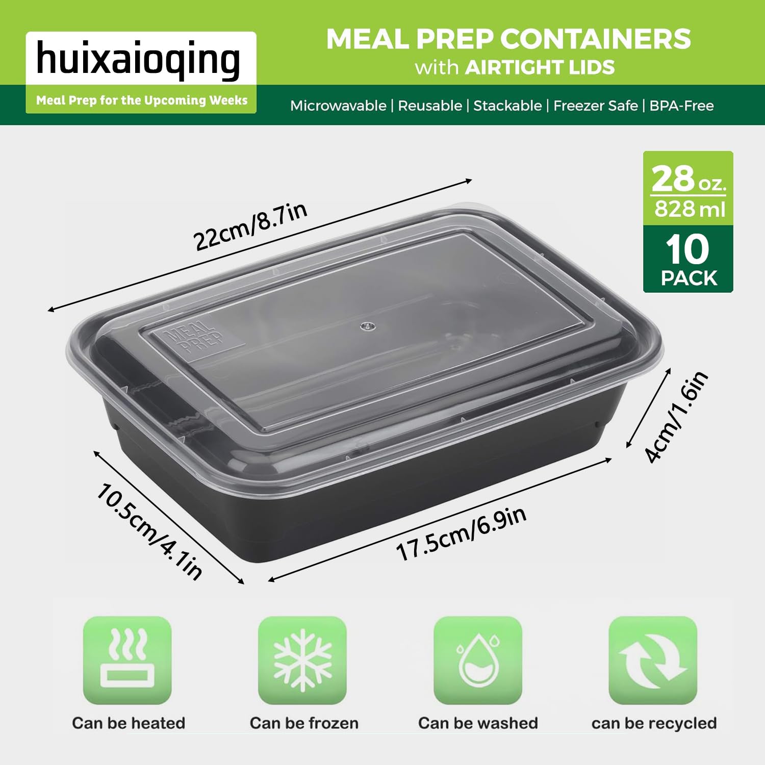 10 Stück BPA-frei Meal Prep Container – 800 Ml, Mikrowellen- & Gefriergeeignet, Ideal Für Gesunde Ernährung Unterwegs