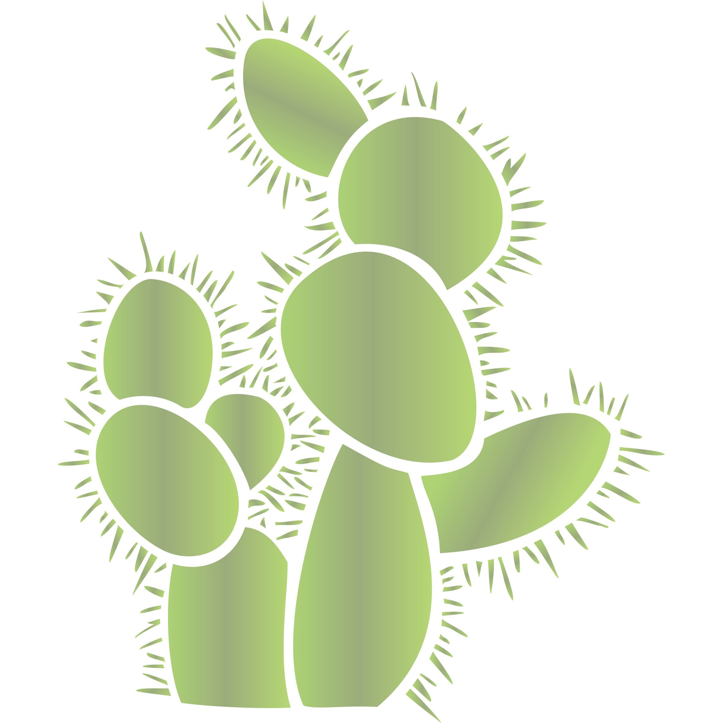 Prickly Pear Cactus Stencil, 12x14 inch - Opuntia Paddle Cacti Plant