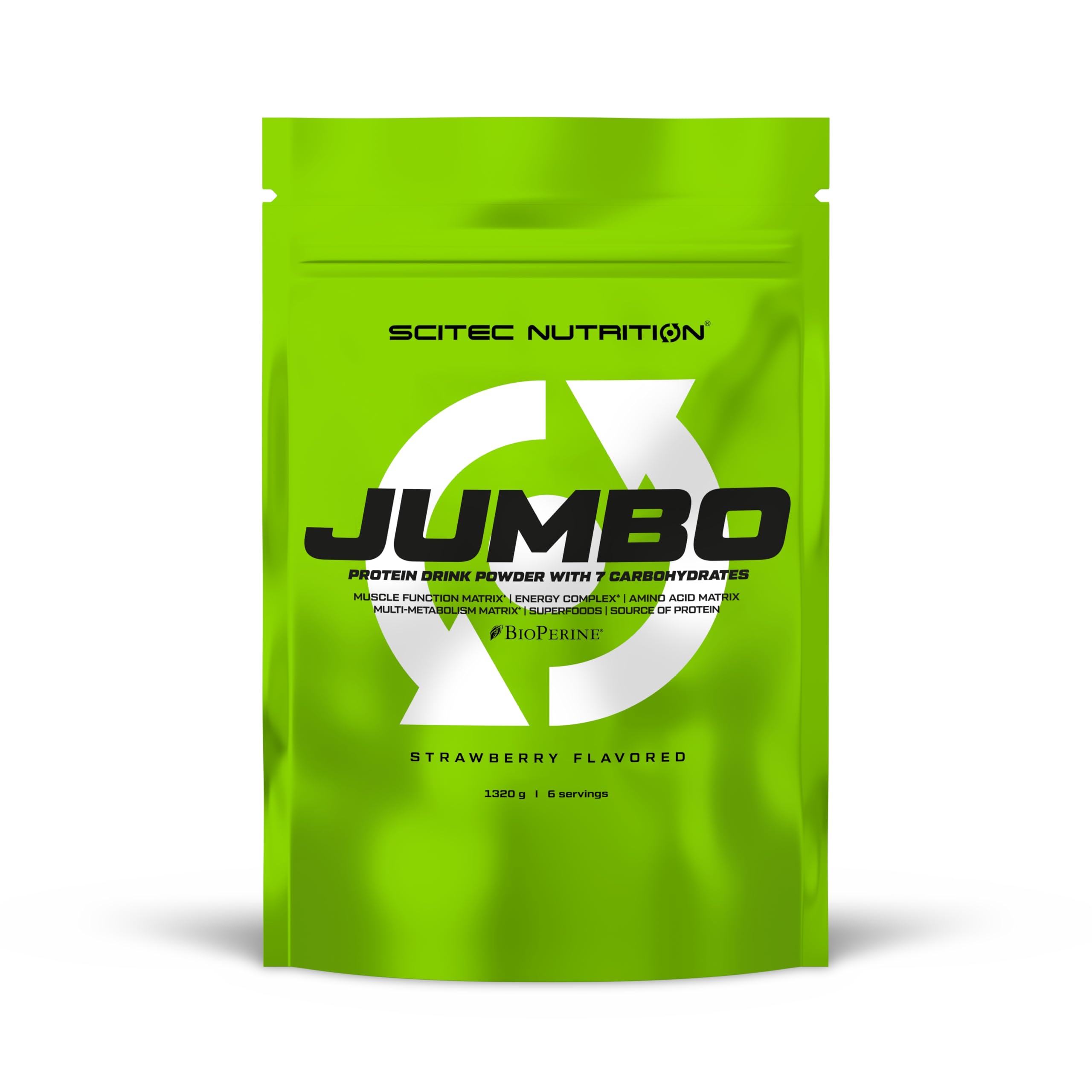 Scitec Nutrition Jumbo 1320g strawberry' / Amazon: ' Jumbo Protein Drink Powder with Carbohydrates, Creatine, L-Arginine, Betaine, BioPerine®, MCT Oil Powder, Added Amino Acids, 1,32 kg, Strawberry